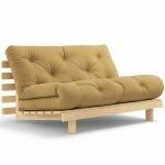 Karup design slaapbank Roots 140 naturel, futon slaapbank in Scandinavisch design, uitgeklapt als tweepersoonsbed