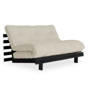 karup slaapbank Roots 140 zwart beige