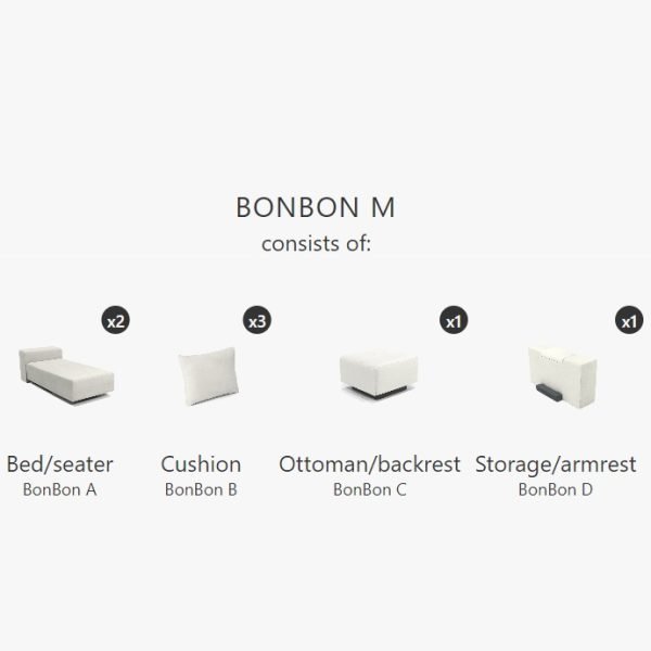 Modulaire slaapbank BonBon M Beige - Afbeelding 2