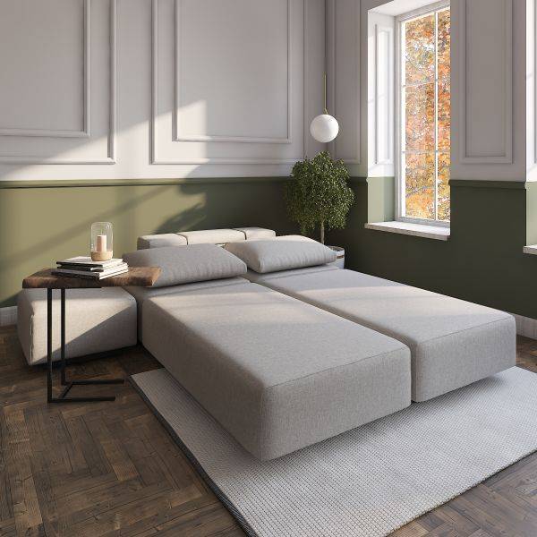 Modulaire slaapbank BonBon L Grijs - Afbeelding 6