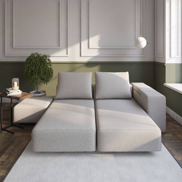 Modulaire slaapbank BonBon L Grijs - Afbeelding 7