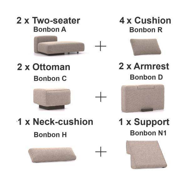 Modulaire slaapbank BonBon L - Afbeelding 2