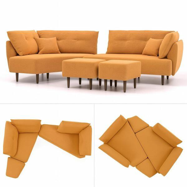 sofá cama modular collage diagonal