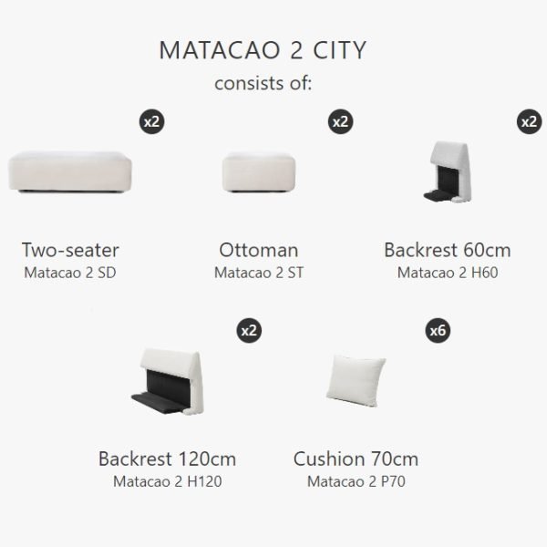 Modulaire slaapbank Matacao City Beige - Afbeelding 2