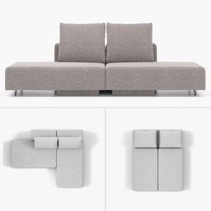 modulaire slaapbank bonbon S grijs