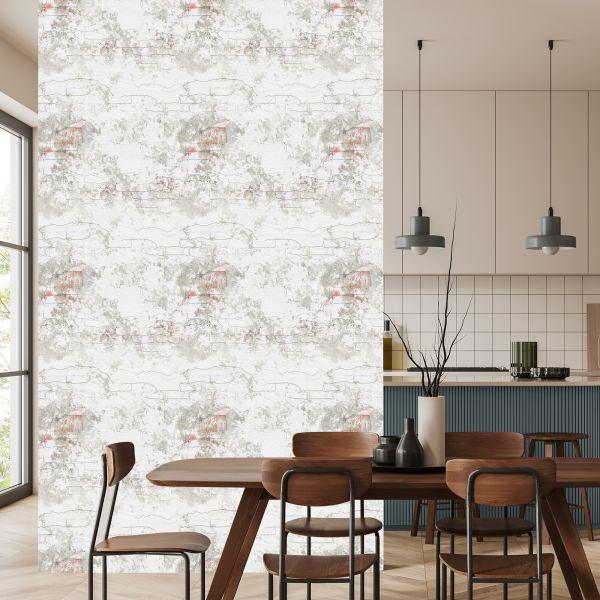 Behang Bakstenen Muur Retro - Afbeelding 4