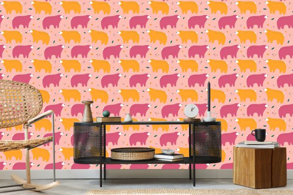Behang Voor Kinderen - Kleurrijke Teddyberen - Scandinavische Stijl - Afbeelding 5