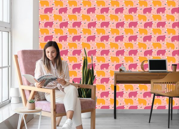Behang Voor Kinderen - Kleurrijke Teddyberen - Scandinavische Stijl - Afbeelding 7