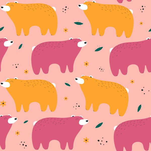 Behang Voor Kinderen - Kleurrijke Teddyberen - Scandinavische Stijl - Afbeelding 2