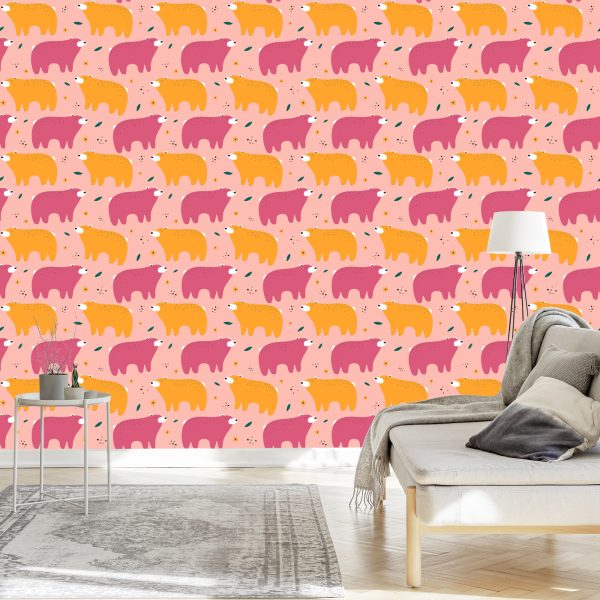 Behang Voor Kinderen - Kleurrijke Teddyberen - Scandinavische Stijl - Afbeelding 3