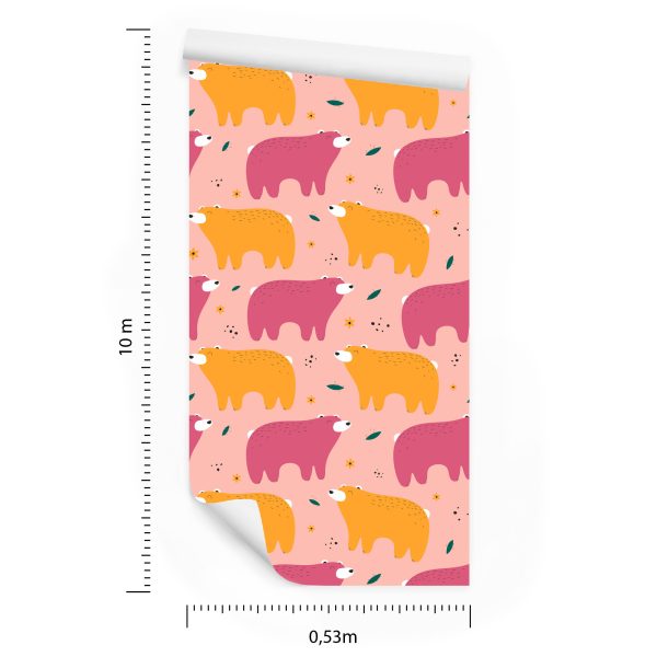 Behang Voor Kinderen - Kleurrijke Teddyberen - Scandinavische Stijl - Afbeelding 8