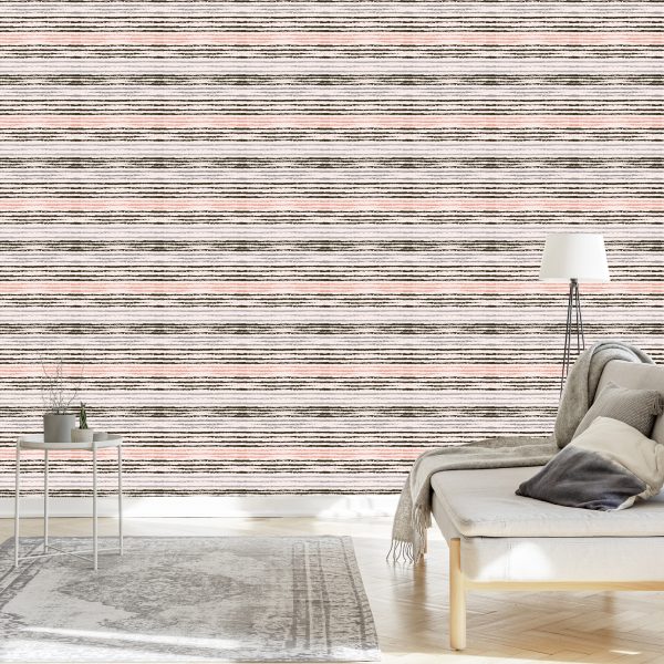 Behang Horizontale Strepen - Pastelkleuren - Afbeelding 3