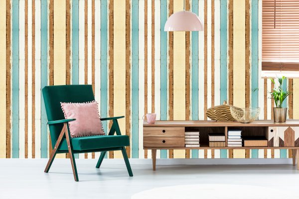 Behang Kleurrijke Houten Planken - Afbeelding 6