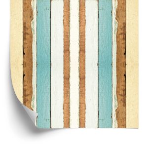 Behang Kleurrijke Houten Planken