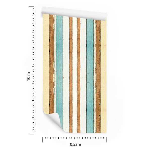 Behang Kleurrijke Houten Planken - Afbeelding 8