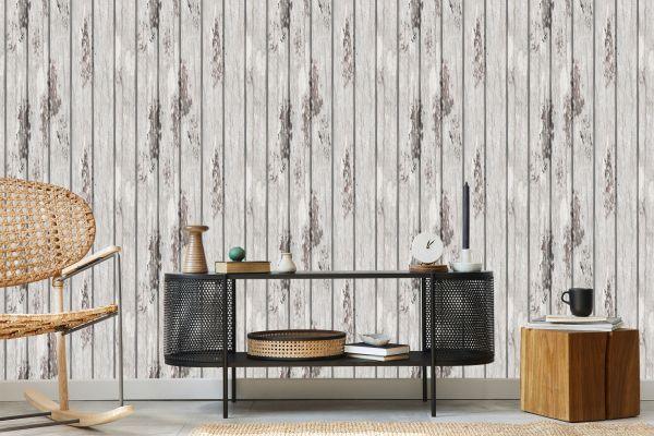 Behang Houten Planken In Scandinavische Stijl - Afbeelding 5