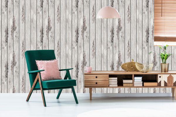 Behang Houten Planken In Scandinavische Stijl - Afbeelding 6