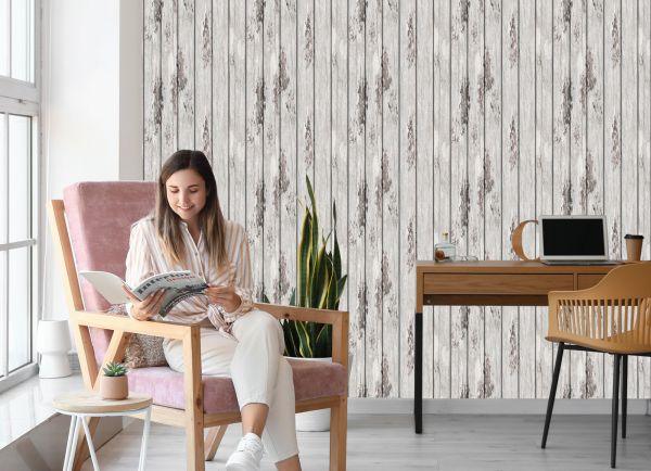 Behang Houten Planken In Scandinavische Stijl - Afbeelding 7