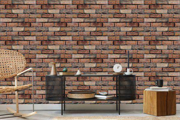 Behang Modern 3D-Ornament Met Baksteeneffect Voor Woonkamer - Afbeelding 5