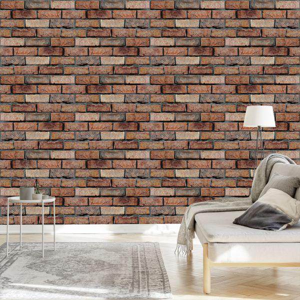Behang Modern 3D-Ornament Met Baksteeneffect Voor Woonkamer - Afbeelding 3