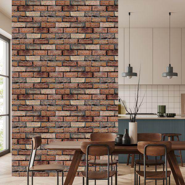 Behang Modern 3D-Ornament Met Baksteeneffect Voor Woonkamer - Afbeelding 4