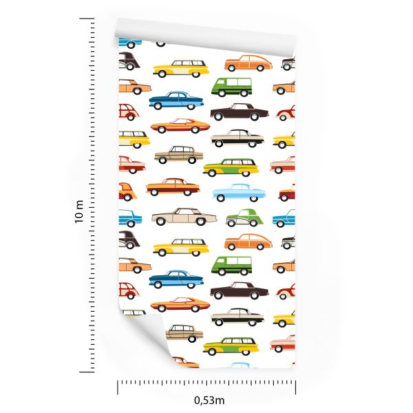 Behang Voor Kinderen - Kleurrijke Auto's - Afbeelding 8