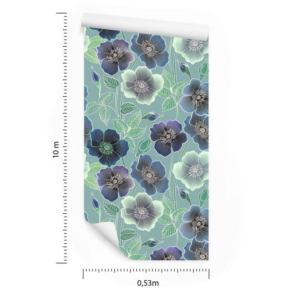 Behang Prachtige Bloemen In Vintage Stijl - Afbeelding 8