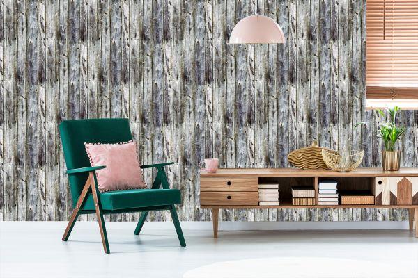 Behang Verticale Houten Planken - Afbeelding 6