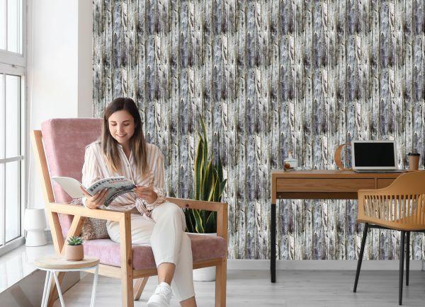 Behang Verticale Houten Planken - Afbeelding 7