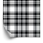 Behang Zwart-Witte Schotse Plaid