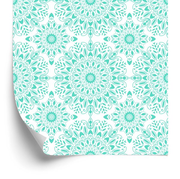 Behang Prachtige Turkooizen Mandala