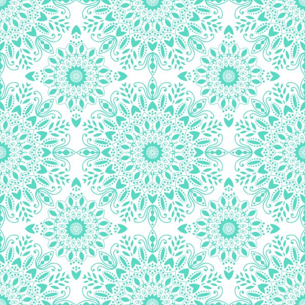 Behang Prachtige Turkooizen Mandala - Afbeelding 2