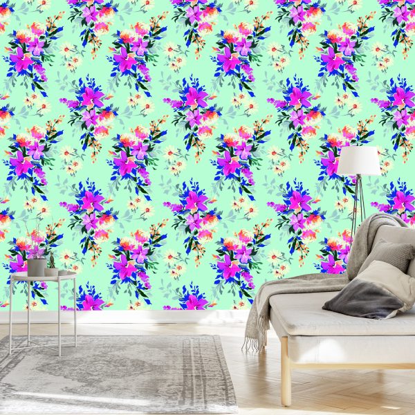 Behang Prachtige Kleurrijke Bloemen - Afbeelding 3