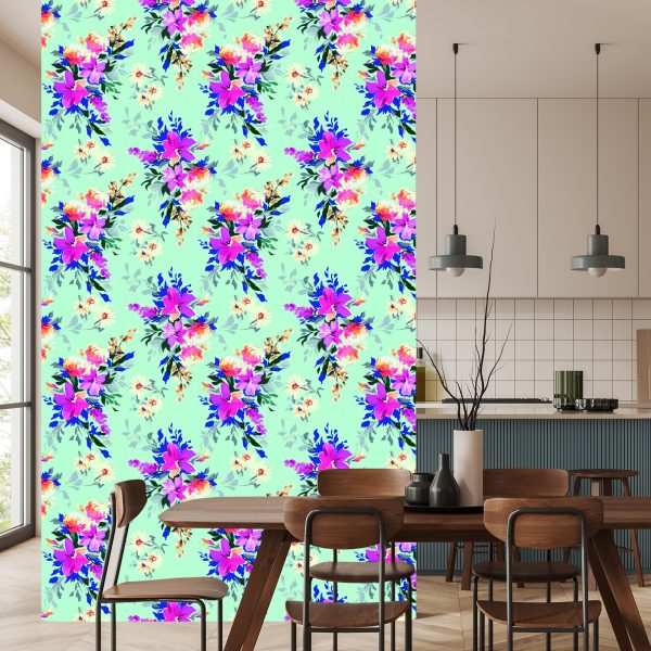 Behang Prachtige Kleurrijke Bloemen - Afbeelding 4