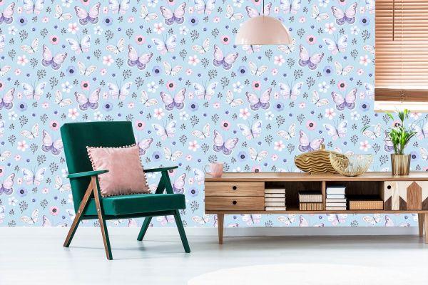 Behang Voor Kinderen - Delicate Vlinders - Afbeelding 6