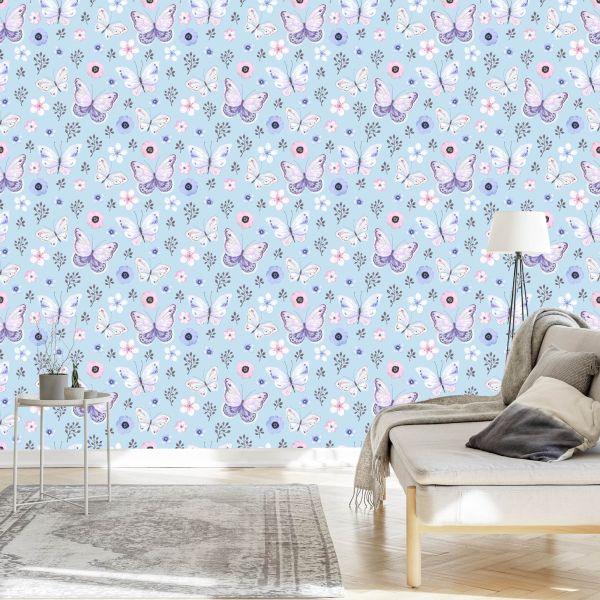 Behang Voor Kinderen - Delicate Vlinders - Afbeelding 3