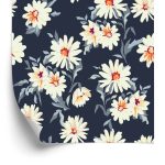 Behang Bloemen - Geschilderde Madeliefjes