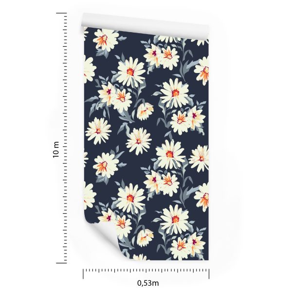 Behang Bloemen - Geschilderde Madeliefjes - Afbeelding 8