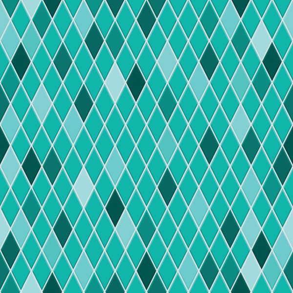 Behang Moderne Turquoise Diamanten - Afbeelding 2
