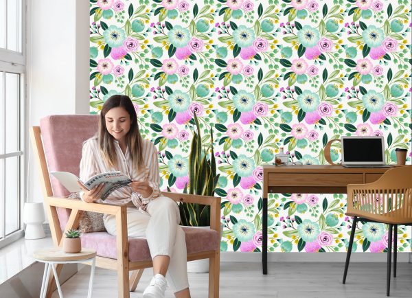 Behang Kleurrijke Lentebloemen - Afbeelding 7