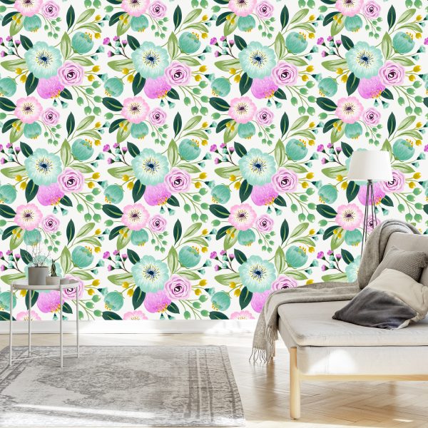 Behang Kleurrijke Lentebloemen - Afbeelding 3