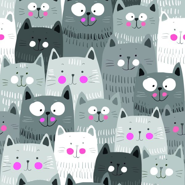 Behang Voor Kinderen - Lachende Kittens - Afbeelding 2