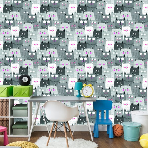 Behang Voor Kinderen - Lachende Kittens - Afbeelding 4