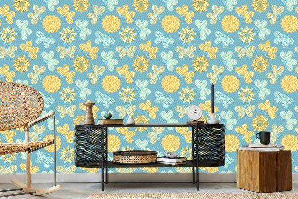Behang Voor Kinderen - Vlinders En Bloemen - Afbeelding 5