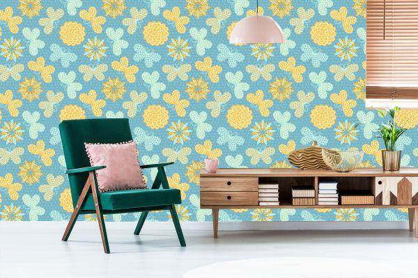 Behang Voor Kinderen - Vlinders En Bloemen - Afbeelding 6