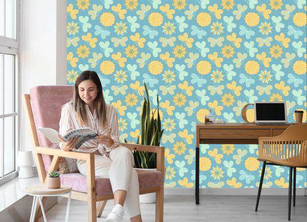 Behang Voor Kinderen - Vlinders En Bloemen - Afbeelding 7
