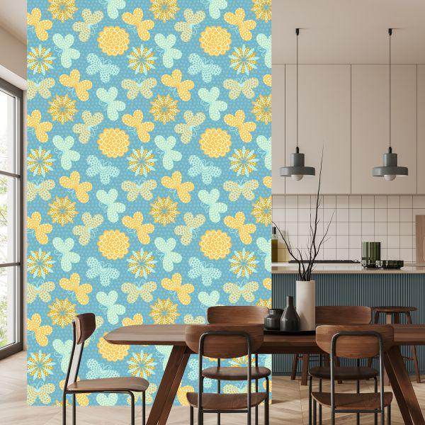 Behang Voor Kinderen - Vlinders En Bloemen - Afbeelding 4