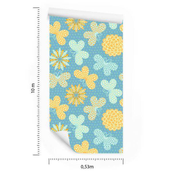 Behang Voor Kinderen - Vlinders En Bloemen - Afbeelding 8
