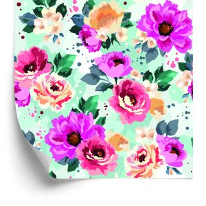 Behang Prachtige Bloemen Geschilderd Met Waterverf