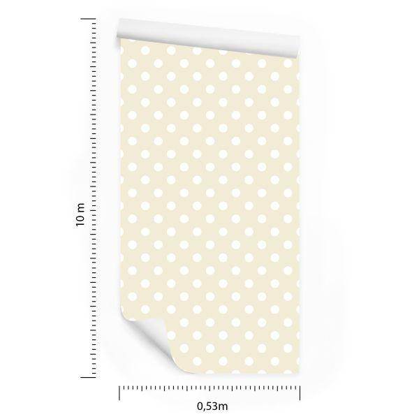 Behang Witte Stippen In Retrostijl - Afbeelding 8